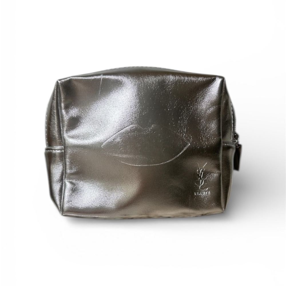 Yves Saint Laurent Metallic Silver Toiletry Bag
